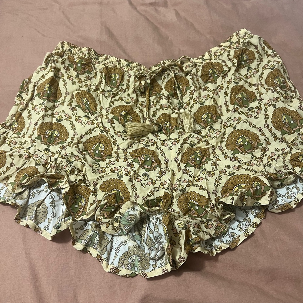 Spell Tan Floral High Waist Women Shorts